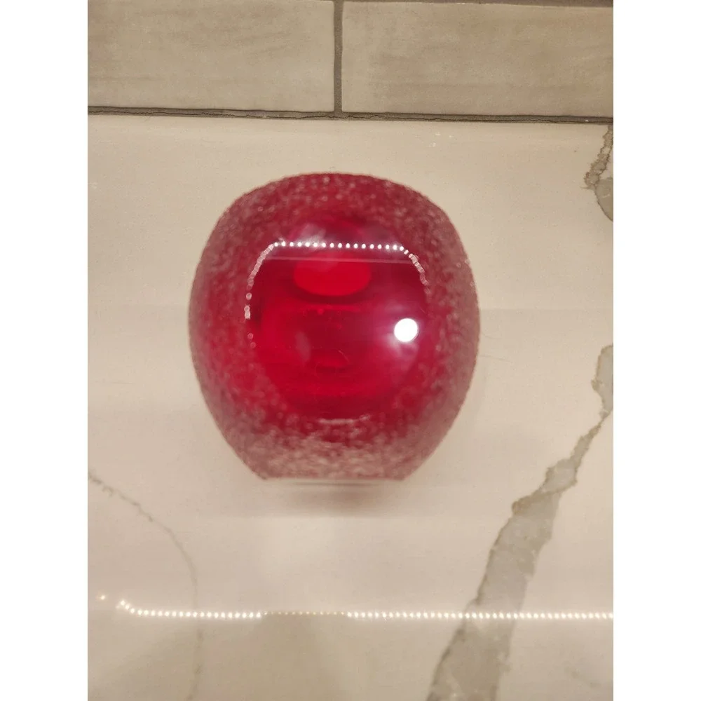 Ruby Red Fifth Avenue Geode Crystal Frosted Votive Glass‎ Candle Holder